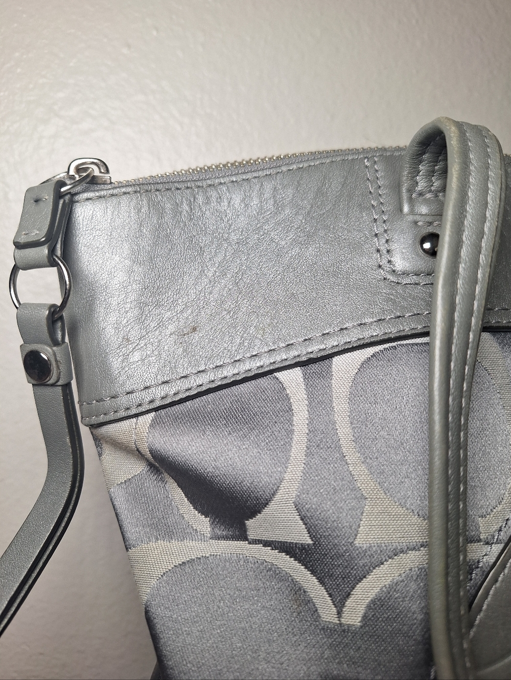 Coach Silver Gray Signature Tote - Picture 5 of 13